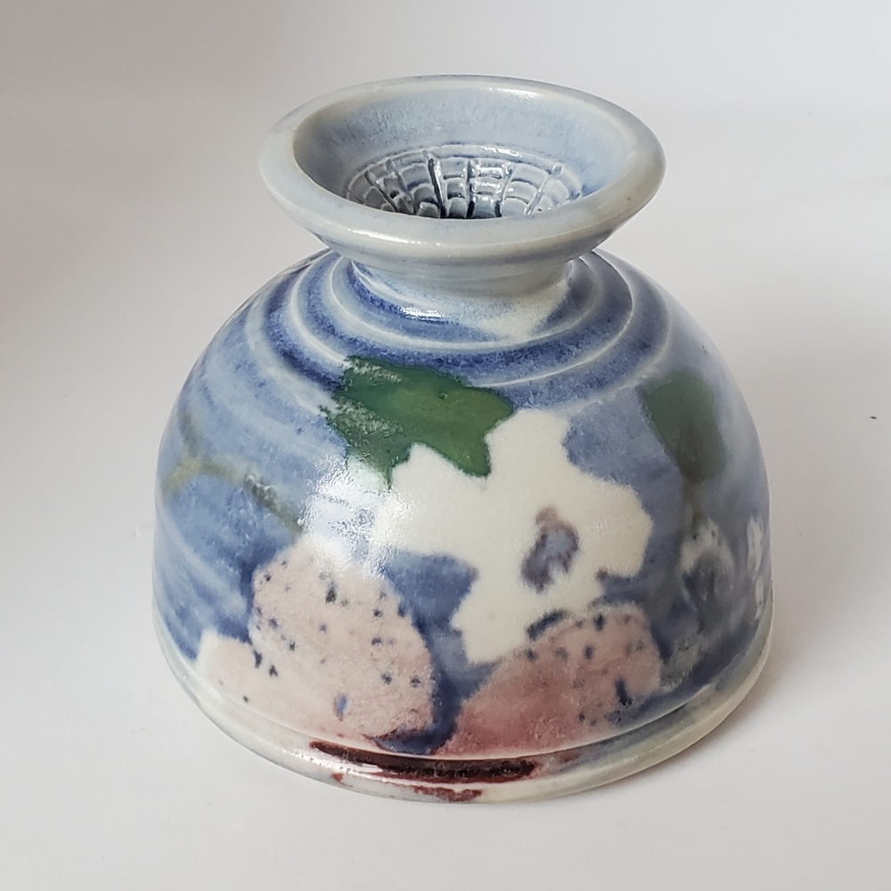 Signed Studio Pottery Candle Holder Vase